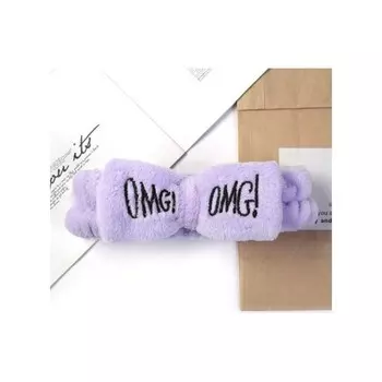 Повязка на голову косметическая с декоративными ушками, фиолетовая O229WZ4 Kemer