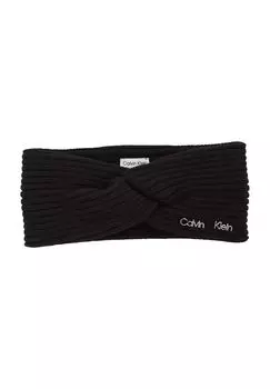 Повязка на голову Must Logo Twisted, с содержанием шерсти, для женщин Calvin Klein Jeans, цвет Beh Black