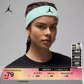 Повязка на голову Nike Jordan Dri-Fit 1 для спортивных тренировок, черный / белый