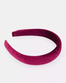 Повязка на голову с блестящей бархатной подкладкой Siena, бордовый