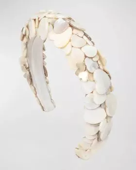 Повязка на голову с жемчужным сердцем Афродиты Jennifer Behr, цвет Cream