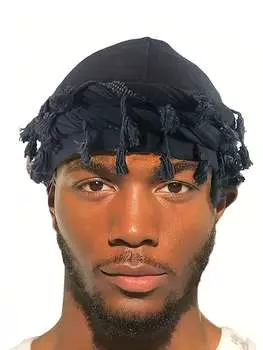 Повязка винтажная на голову с кисточками, черный