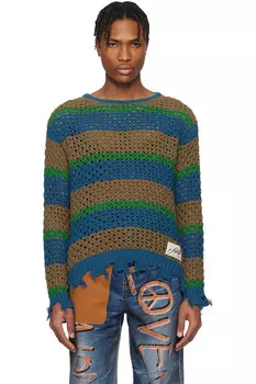 Поврежденный полосатый свитер с лодочкой Andersson Bell, мультиколор