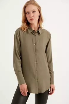 Повседневная базовая рубашка Tbn, хаки