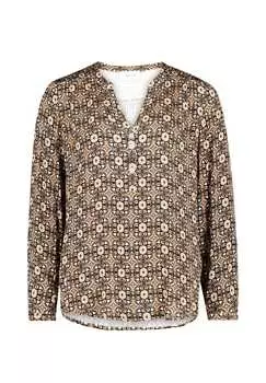 Повседневная блузка с узором Cartoon, мультиколор