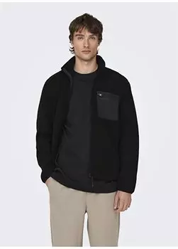 Повседневная черная мужская куртка 22025599_ONSDALLAS SHERPA JACKET OT Only & Sons, черный