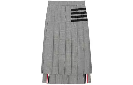 Повседневная длинная юбка для женщин THOM BROWNE, черный/белый