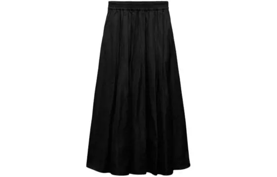 Повседневная длинная юбка серии ZW женская черная Zara