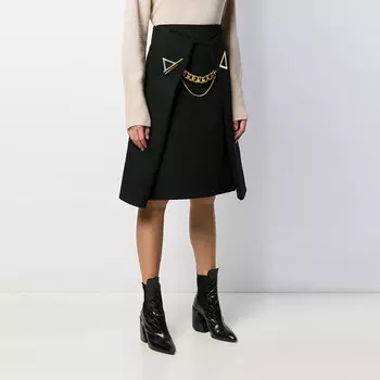 Повседневная длинная юбка женская черная Bottega Veneta