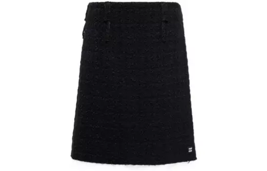 Повседневная длинная юбка женская черная Miu Miu
