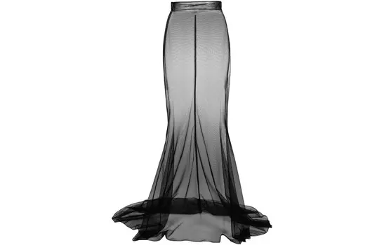 Повседневная длинная юбка женская черная Saint Laurent