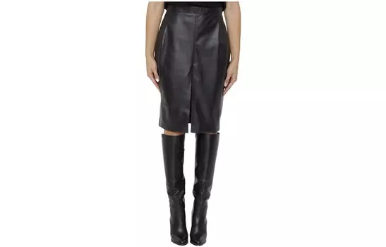 Повседневная длинная юбка женская черная Saint Laurent