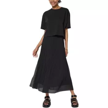 Повседневная длинная юбка женская черная Uniqlo