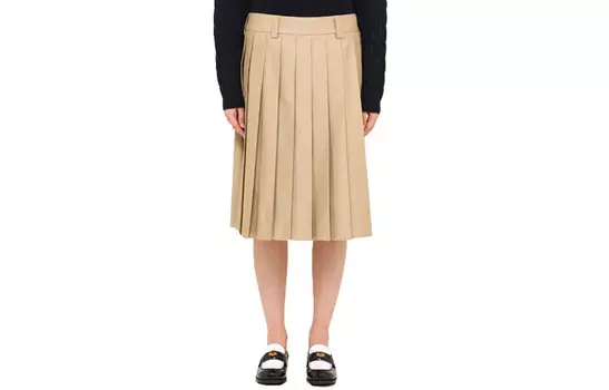 Повседневная длинная юбка женская хаки Miu Miu
