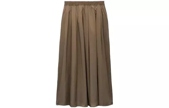 Повседневная длинная юбка женская хаки Zara