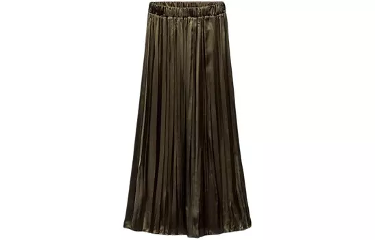 Повседневная длинная юбка женская хаки Zara