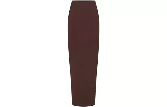 Повседневная длинная юбка женская какао Skims