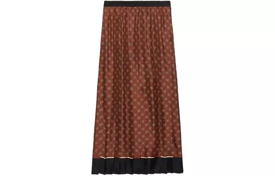 Повседневная длинная юбка женская коричневая Gucci
