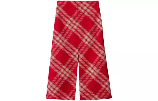 Повседневная длинная юбка женская красная Burberry