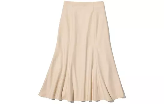 Повседневная длинная юбка женская молочно-белая Uniqlo