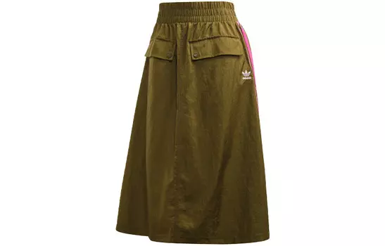 Повседневная длинная юбка женская оливково-зеленая Adidas Originals