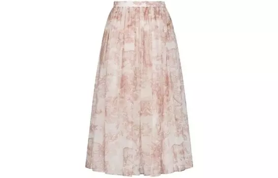 Повседневная длинная юбка женская розовая Dior