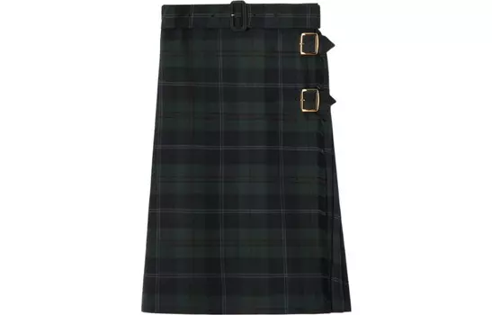 Повседневная длинная юбка женская зеленая Burberry