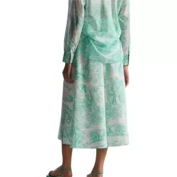 Повседневная длинная юбка женская зеленая Dior