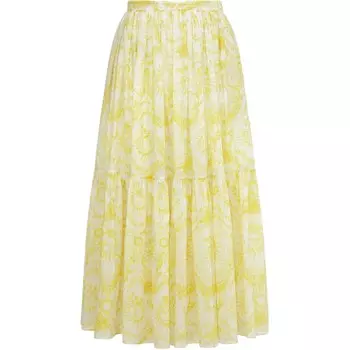 Повседневная длинная юбка женская желтая Dior