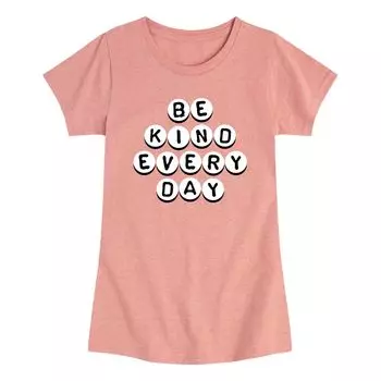 Повседневная футболка с рисунком Be Kind для девочек 7–16 лет с буквами и бусинами Licensed Character, розовый