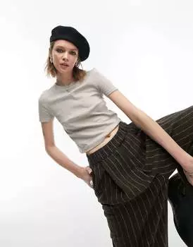 Повседневная футболка Topshop нейтрального цвета