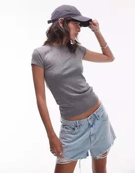 Повседневная футболка Topshop в угольно-меловом цвете