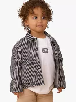 Повседневная хлопчатобумажная рубашка baby byron в полоску Angel & Rocket, темно-синий/белый