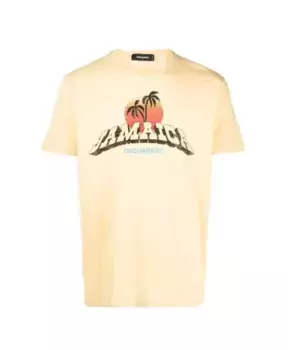 Повседневная хлопковая футболка Dsquared2, бежевый