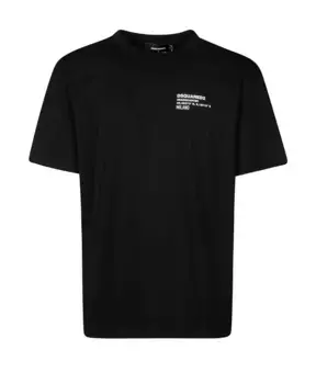 Повседневная хлопковая футболка Dsquared2, черный