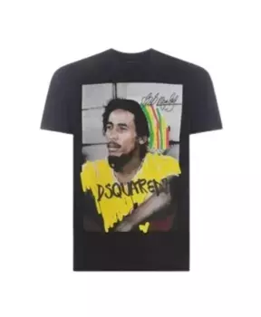 Повседневная хлопковая футболка Dsquared2, черный