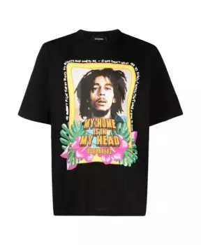 Повседневная хлопковая футболка Dsquared2, черный