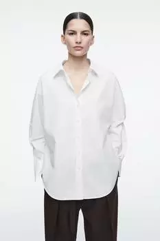 Повседневная хлопковая рубашка Cos, белый