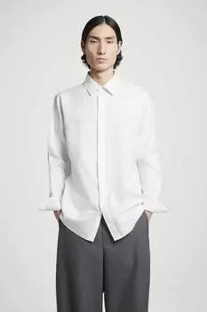 Повседневная хлопковая рубашка Cos, белый