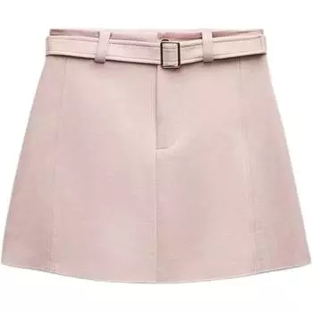 Повседневная короткая юбка женская песочного цвета ZARA, Sand