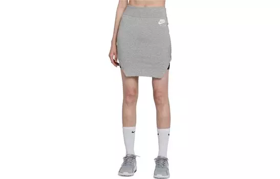 Повседневная короткая юбка женская серые Nike, Toned Dark Gray/White