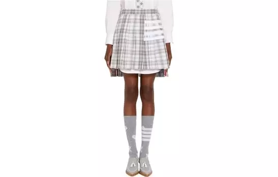 Повседневная короткая юбка женская серые THOM BROWNE, серый