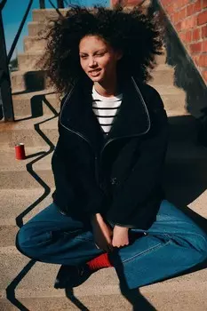 Повседневная куртка из флиса тедди H&M, черный