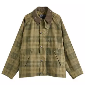 Повседневная куртка из хлопка в транспортную клетку Barbour, зеленый
