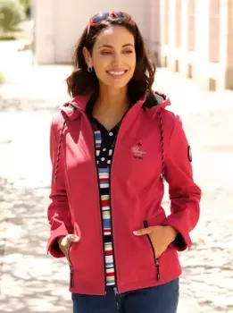 Повседневная куртка из софтшелла с капюшоном Casual Looks, цвет Erdbeere-Wei-Meliert