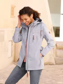 Повседневная куртка из софтшелла с капюшоном Casual Looks, серый