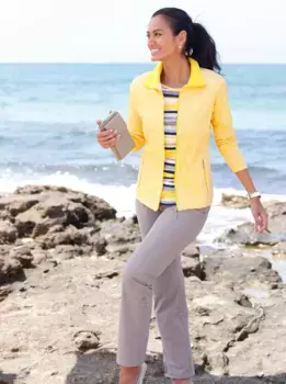 Повседневная куртка-рубашка "Sweat Jacket" Casual Looks, цвет Sonnengelb-Bedruckt