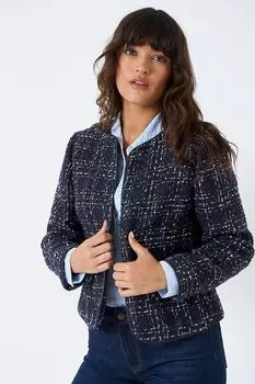 Повседневная куртка темно-синего фактурного цвета Crew Clothing Company, синий