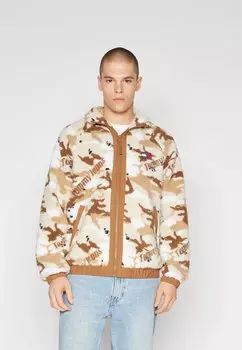 Повседневная куртка Tommy Jeans SHERPA JACKET, лесной/бежевый