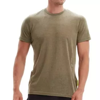 Повседневная льняная футболка зеленого цвета в стиле милитари BAIN DE MER